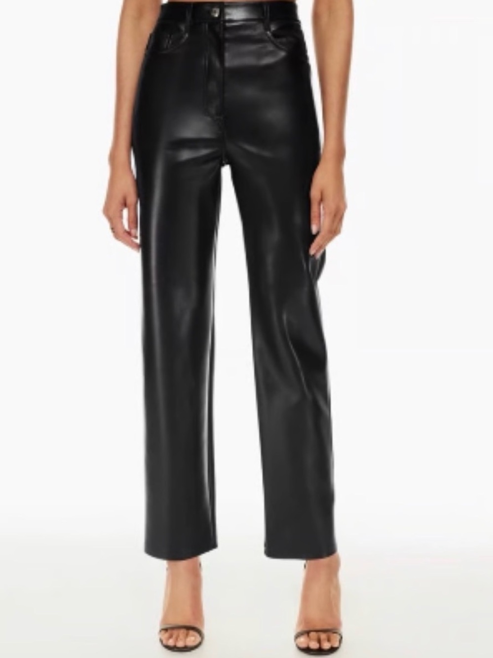 Aritzia Wilfred Melina High-Rise Leather Straight-Leg Pants